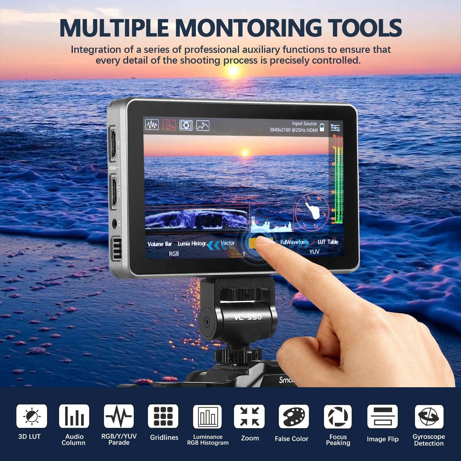 モニター台 Viltrox DC-X2 6-inch Touchscr HD Monitor Amazon.com : VILTROX DC-X2 6 inch Touchscreen Camera Field